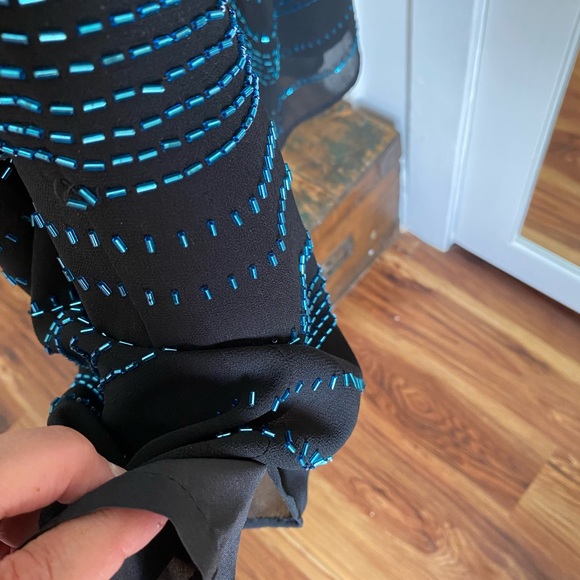 Nylon Beaded Lined Sleeveless Pants Suit - Picture 3 of 11